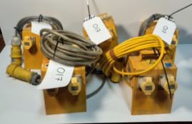 5x DEFENDER CEEFORM - 110V 16A 4 WAY Splitter Units