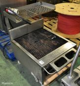 Synergy ST600E3 stainless steel electric chargrill with slow cook shelf - W 600 x D 850 x H 760mm