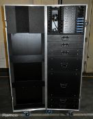 Mobile point of sale and access control system in a padded vertical flight case - see desc.