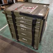 Various industrial multi drawer tool trolley - L 670 X W 490 x H 900mm