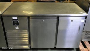Precision LCU211 stainless steel 2 door counter fridge - 230V - 50Hz - L 1350 x W 670 x H 850mm
