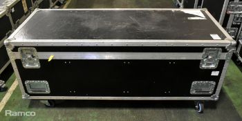 Black and silver mobile flight case - EMPTY - W 1550 x D 640 x H 670mm