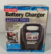 Streetwize Accessories SWBCLED15 full automatic 12V/24V 15Amp battery charger