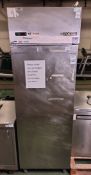 Foster PS 600 HT stainless steel single door upright refrigerator - W 700 x D 820 x H 2080mm
