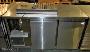 Precision LCU211 stainless steel 2 door counter fridge - 230V - 50Hz - L 1350 x W 670 x H 850mm