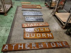Assorted boat wooden name plate - 2x HMS Gleaner, 2x HMS Quorn & more - see description