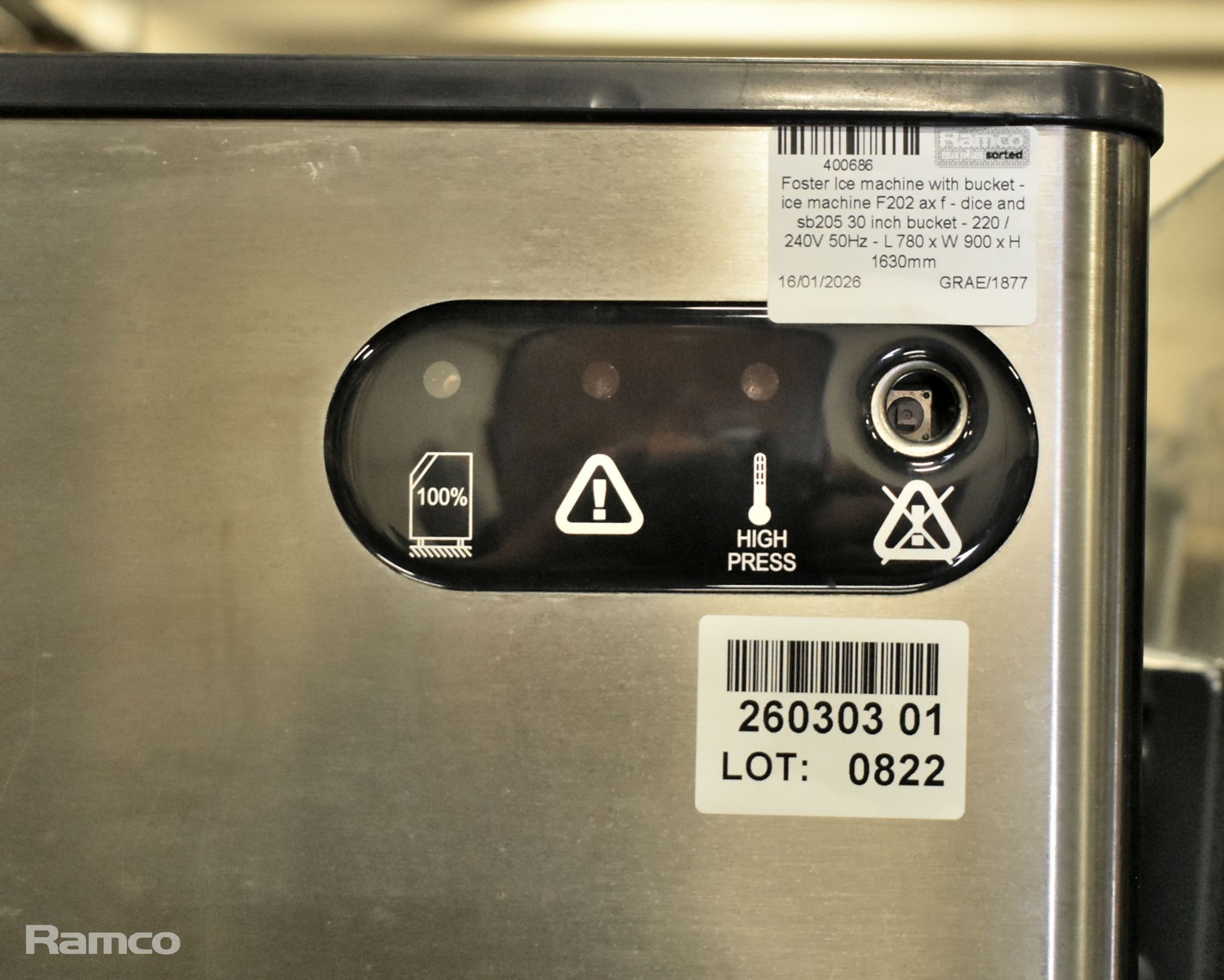 Foster Ice machine with bucket - ice machine F202 ax f - dice and sb205 30 inch bucket - 220/240V - Image 4 of 5