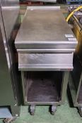 ERRE 2 stainless steel fabricated bench with drawer and void - L 400 x W 900 x H 900mm