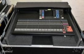 Yamaha LS9- 32 channel digital mixing console in a mobile flight case with 2x racking drawers