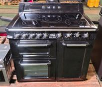 Smeg TR103IBL electric range cooker with induction hob - W 1000 x D 650 x H 1040mm - DENTED ON RIGHT