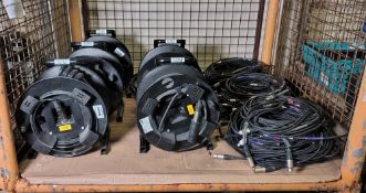 Audio components inc XLR audio cables and Powercon extensions - full details in the description