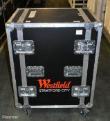 Mobile Black/silver flight case - EMPTY - W 630 x D 770 x H 990mm