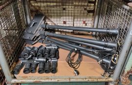 6x Unicol ceiling suspension monitor columns & 18x Unicol CT1 truss clamps