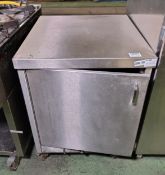 Stainless steel hot cupboard - W 650 x D 700 x H 150mm