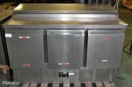 Blizzard B003EN stainless steel 3 door prep counter - 220/240V - 50Hz - L 1380 x W 700 x H 1030mm