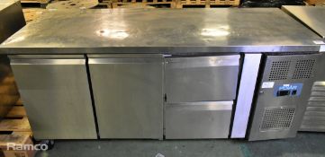 Polar GD864-02 2 door & 2 drawer counter fridge - 220/240V - 50Hz - L 1800 x W 700 x H 850mm