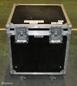 Black and silver mobile flight case - EMPTY - W 600 x D 600 x H 720mm