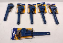 6x Record Irwin 10 inch pipe wrenches