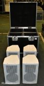 4x EM Acoustics EMS-81 speakers in a mobile flight case - W 740 x D 660 x H 680mm