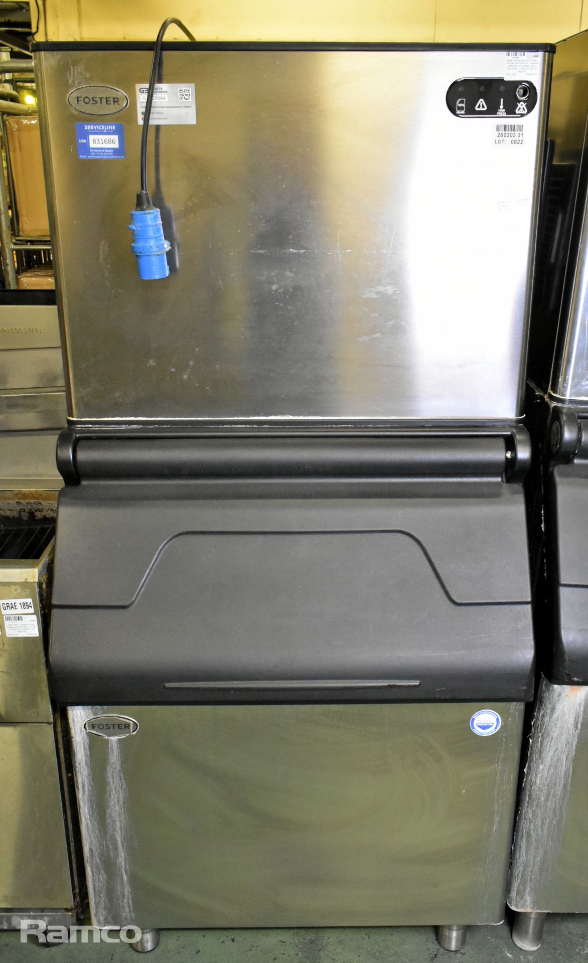 Foster Ice machine with bucket - ice machine F202 ax f - dice and sb205 30 inch bucket - 220/240V