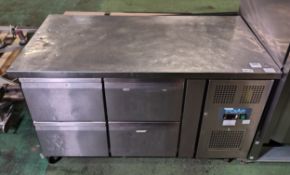 Polar DA547 stainless steel 4 drawer counter fridge - 230V - 50Hz - L 1360 x W 700 x H 860mm