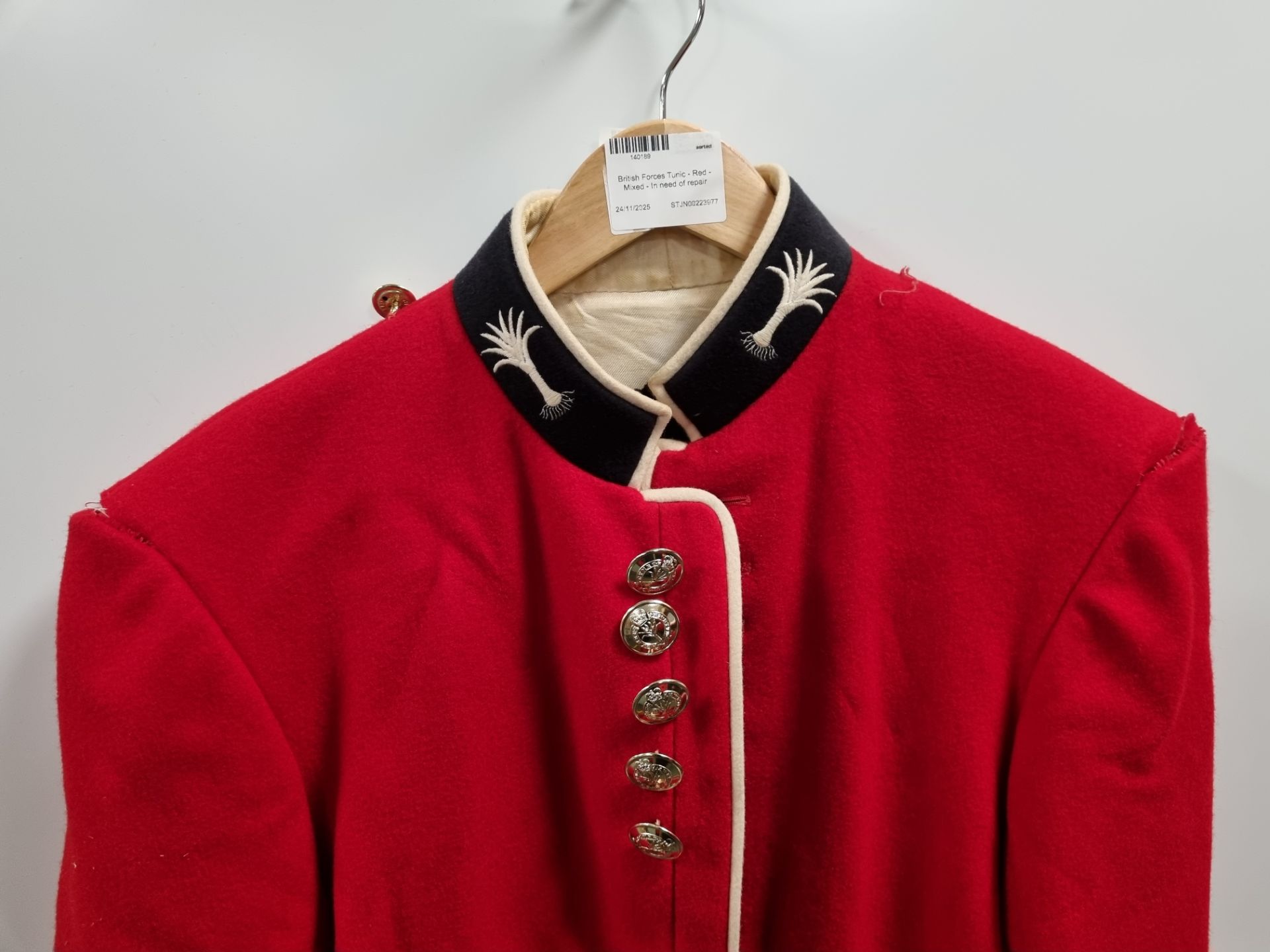 British Forces Tunic - Red - see pictures for size - with defects, in need of repair - Image 2 of 8