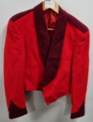 British Forces red with maroon collar / cuff short dress jacket