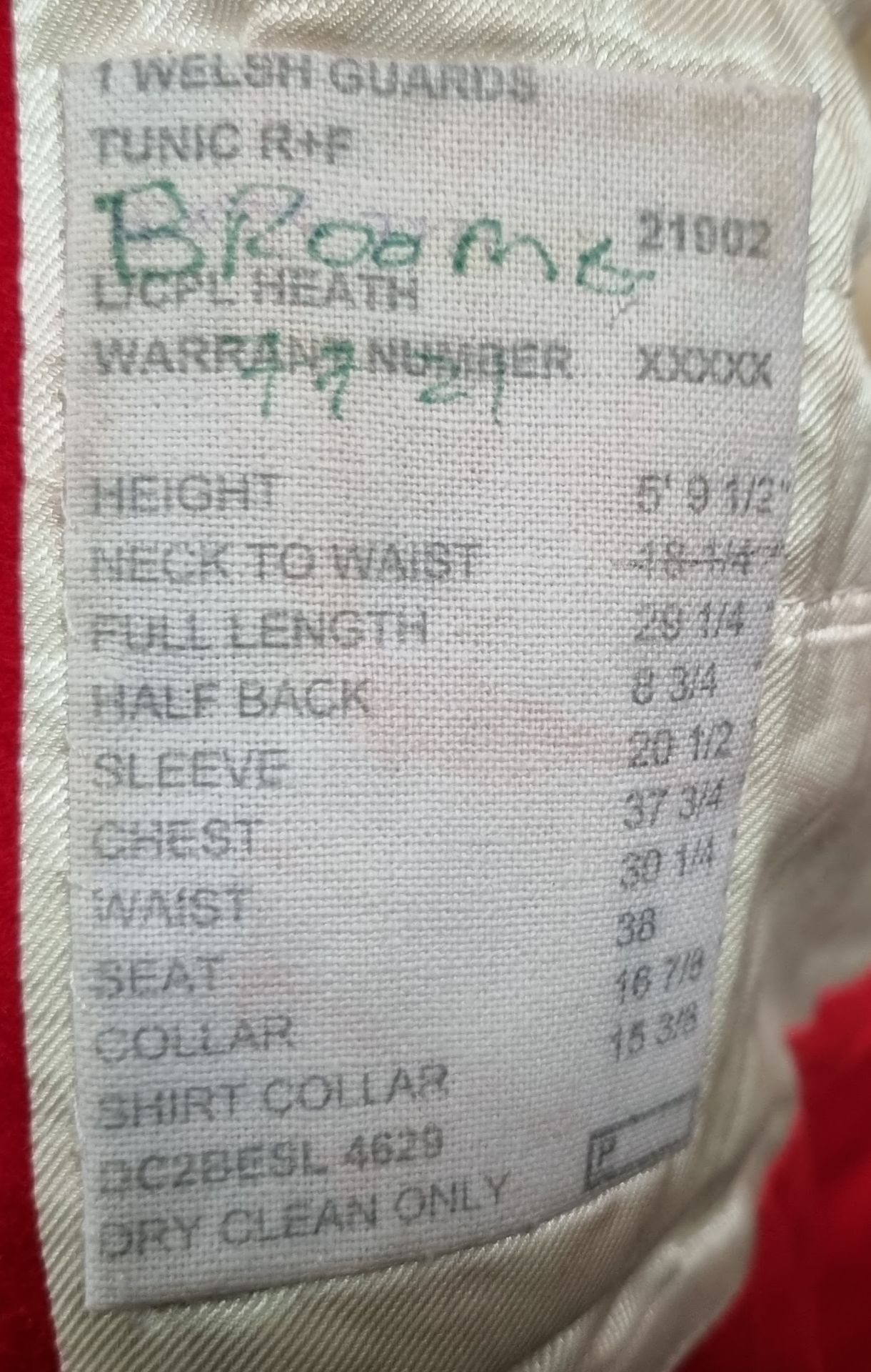 British Forces Tunic - Red - see pictures for size - with defects, in need of repair - Image 6 of 8