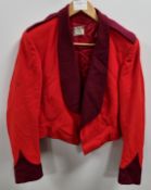 British Forces red with maroon collar / cuff short dress jacket