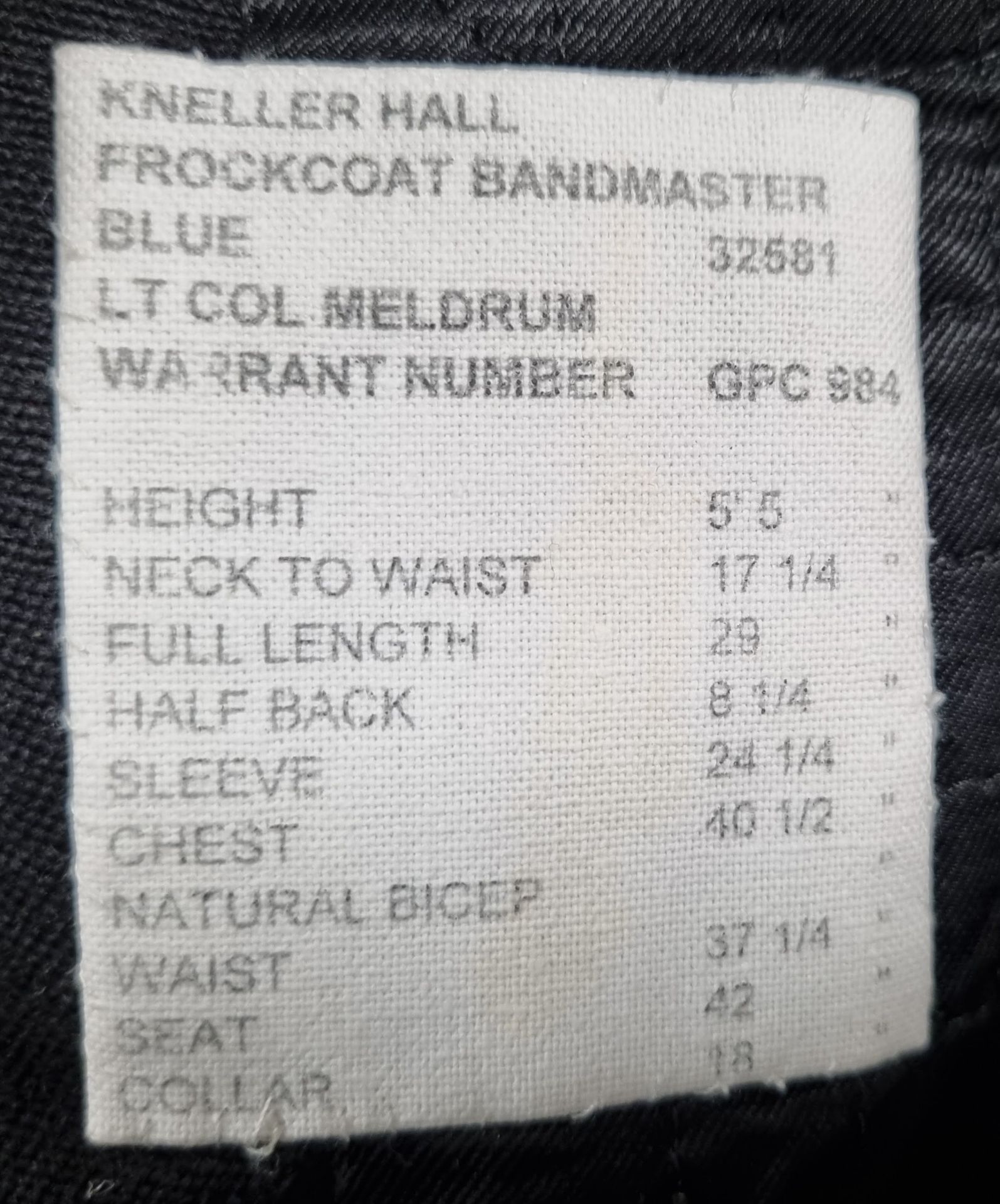 British Forces frock coat - see pictures for size - Image 6 of 7