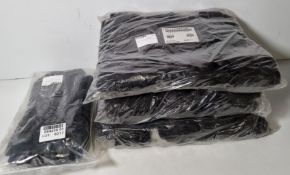 34x Black leather combat gloves GS - 4x size 10, 30x size 11