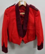 British Forces red with maroon collar / cuff short dress jacket