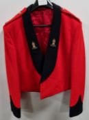 British Forces - Red short dress jacket - Black collar / cuff - see pictures for size
