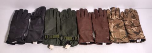 48x British Forces paired gloves - mixed styles & mixed sizes