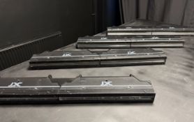 4x GLP JDC Line 1000 LED strobe / batten supplied with assorted clamps, power cables and safety bond