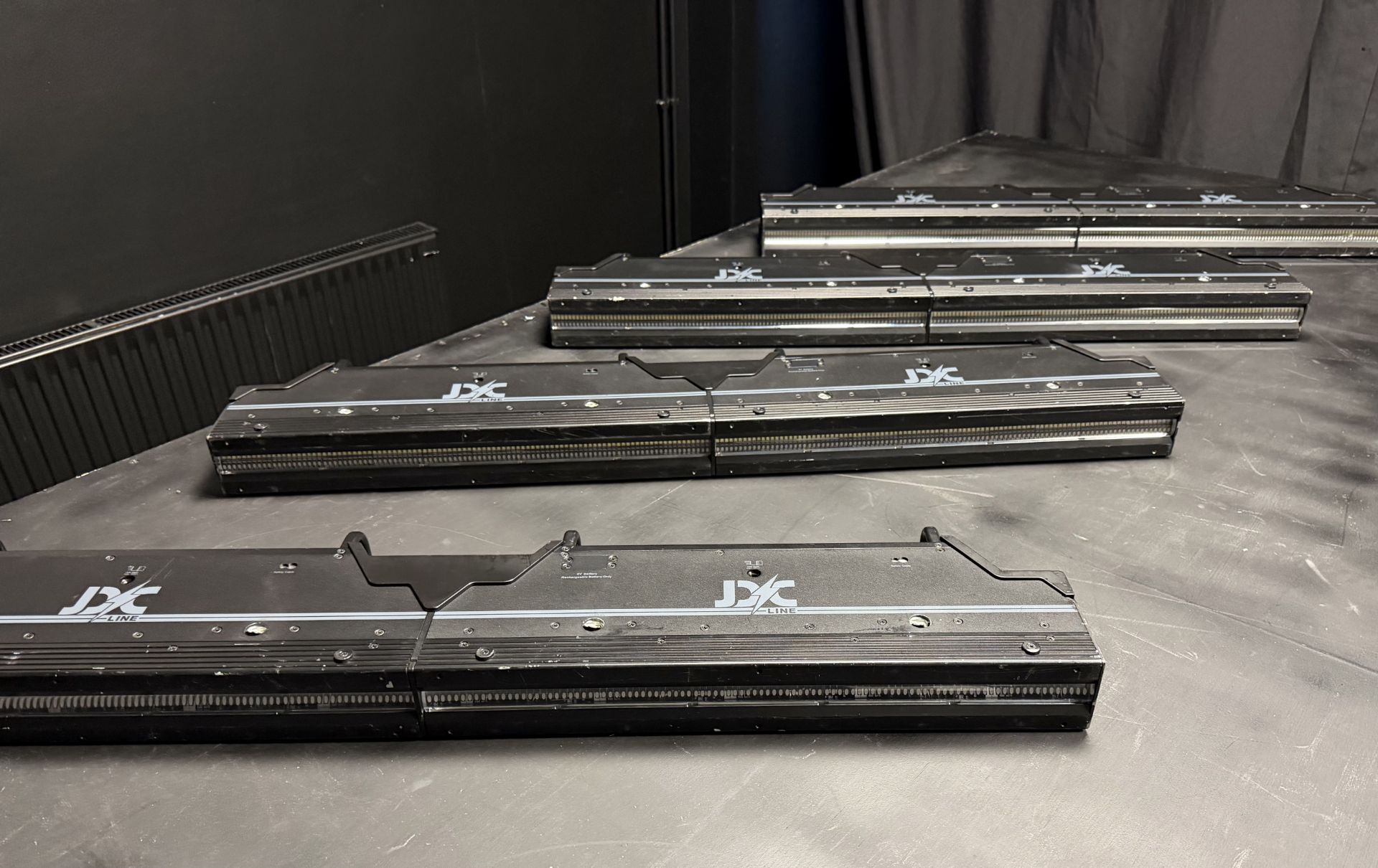 4x GLP JDC Line 1000 LED strobe / batten supplied with assorted clamps, power cables and safety bond