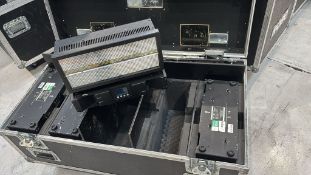 4x GLP JDC1 LED Strobe supplied with clamps, power cables and safety bonds in flightcase