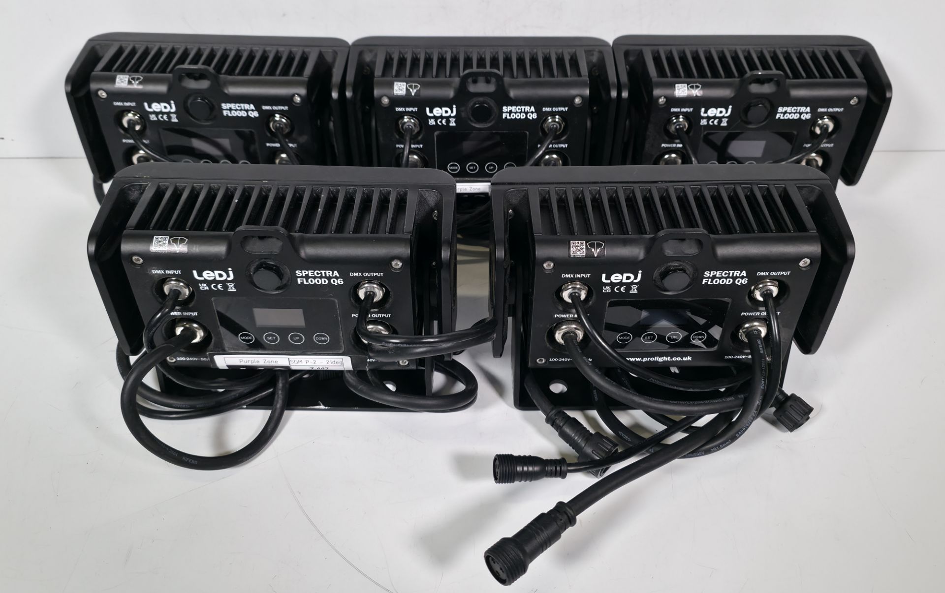 5x Prolight LEDj Spectra Flood Q6 6 x 5W quad-colour LED (RGBW) exterior fixtures lights in case - Image 3 of 16