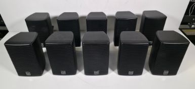 10x Martin Audio Adorn A40 2-way 160W speakers with brackets in black stack storage crate - black