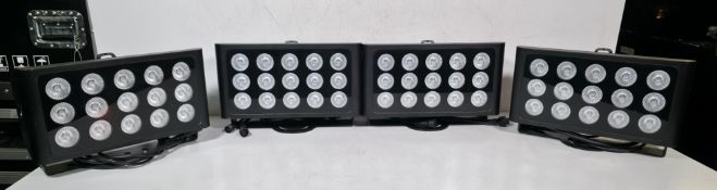 4x Prolight LEDj Spectra Flood Q15 15 x 5W quad-colour LED (RGBW) exterior fixtures lights in case