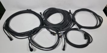 29x waterproof Hydralock power cables in black stack storage crate - mixed cable lengths