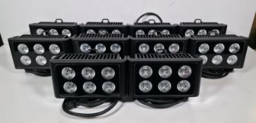 10x Prolight LEDj Spectra Flood Q6 6 x 5W quad-colour LED (RGBW) exterior fixtures lights in case