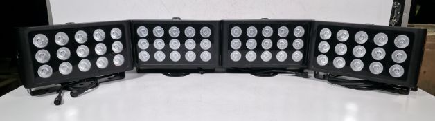 4x Prolight LEDj Spectra Flood Q15 15 x 5W quad-colour LED (RGBW) exterior fixtures lights in case