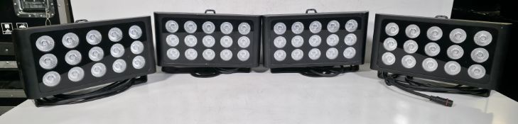 4x Prolight LEDj Spectra Flood Q15 15 x 5W quad-colour LED (RGBW) exterior fixtures lights in case
