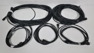 28x waterproof Hydralock DMX data cables in black stack storage crate - mixed cable lengths
