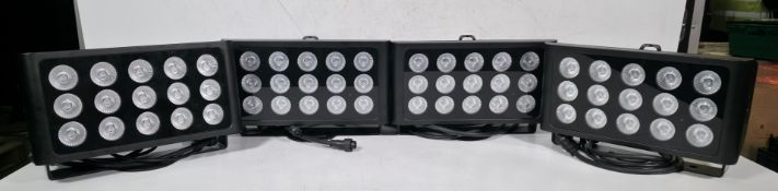 4x Prolight LEDj Spectra Flood Q15 15 x 5W quad-colour LED (RGBW) exterior fixtures lights in case