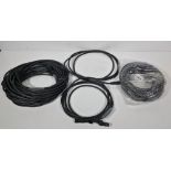 15x waterproof Hydralock power cables in black stack storage crate - mixed cable lengths