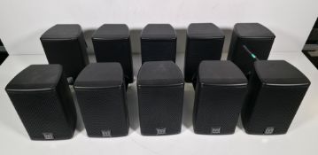 10x Martin Audio Adorn A40 2-way 160W speakers with brackets in black stack storage crate - black