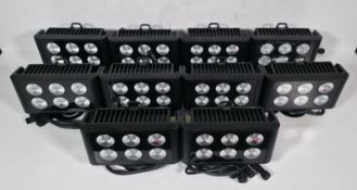 10x Prolight LEDj Spectra Flood Q6 6 x 5W quad-colour LED (RGBW) exterior fixtures lights in case