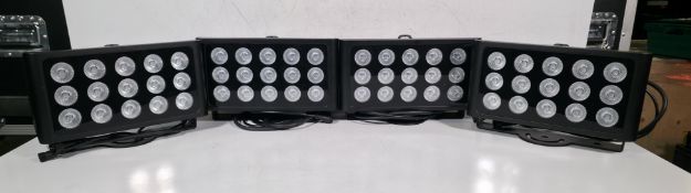 4x Prolight LEDj Spectra Flood Q15 15 x 5W quad-colour LED (RGBW) exterior fixtures lights in case
